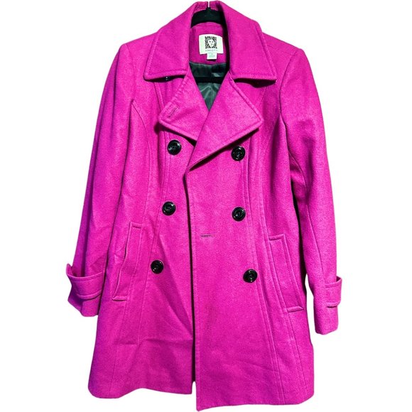 Anne Klein Jackets & Blazers - Anne Klein Fuchsia Trench Coat Size Small